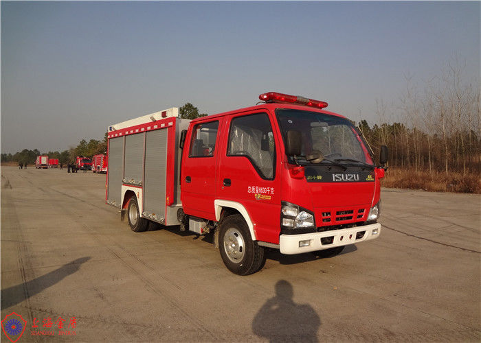 Red Painting Rear Mount Pump Water Tanker Municipal Fire Truck 2000L Water