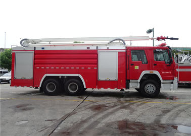 Altura de funcionamento de solda da estrutura 20m do carro de bombeiros vermelho da torre de água da movimentação da pintura 6×4