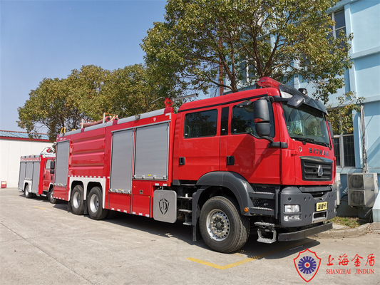 Multi espuma da água da finalidade e poder seco caminhão de combate ao fogo combinado 341kw 6x4